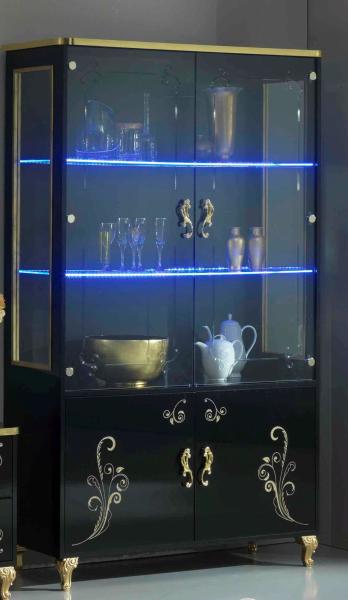 Product photograph of Sofia Black Italian 2 Door Display Cabinet from Choice Furniture Superstore.